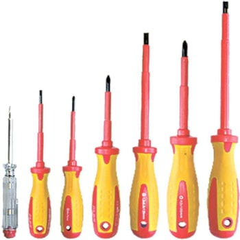 JOGO DE CHAVE FENDA / PHILLIPS ISOLADA, 6 PCS TESTE 250V -MTX - 133559 JOGO DE CHAVE FENDA / PHILLIPS ISOLADA, 6 PCS TESTE 250V -MTX - 133559