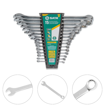 JOGO DE CHAVES COMBINADAS 6MM A 32MM COM 15 PECAS - ST08002G SATA