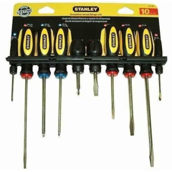 Jogo De Chaves De Fenda 10 Peças - Stanley - 60-100u Jogo De Chaves De Fenda 10 Peças - Stanley - 60-100u