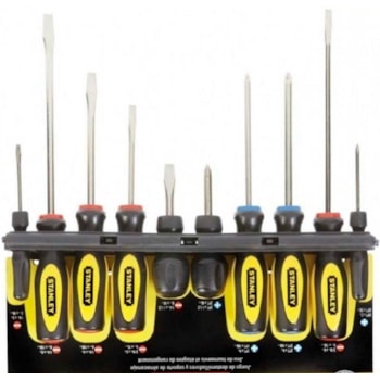 Jogo De Chaves De Fenda 10 Peças - Stanley - 60-100u Jogo De Chaves De Fenda 10 Peças - Stanley - 60-100u