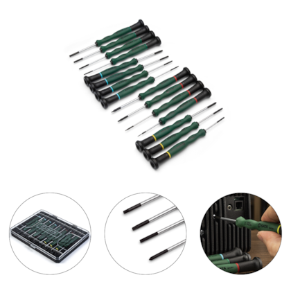 JOGO DE CHAVES DE PRECISAO FENDA, PHILIPS, TORX E HEXAGONAL ALLEN COM 15 PECAS - SATA