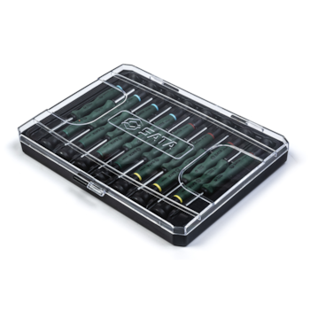 JOGO DE CHAVES DE PRECISAO FENDA, PHILIPS, TORX E HEXAGONAL ALLEN COM 15 PECAS - SATA