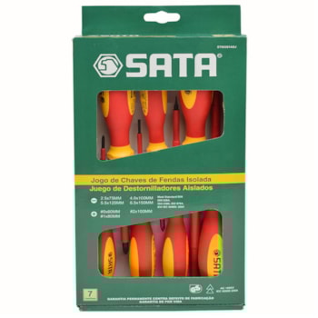 JOGO DE CHAVES FENDA/PHILLIPS ISOLADA SATA 7 PEÇAS - ST09303 SATA