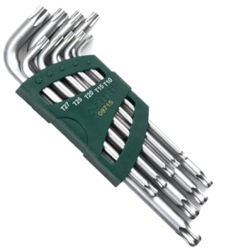 JOGO DE  CHAVES HEXAGONAIS TORX LONGA 9 PEÇAS - ST09715 SATA JOGO DE  CHAVES HEXAGONAIS TORX LONGA 9 PEÇAS - ST09715 SATA