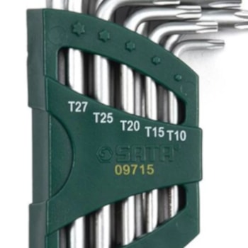 JOGO DE  CHAVES HEXAGONAIS TORX LONGA 9 PEÇAS - ST09715 SATA JOGO DE  CHAVES HEXAGONAIS TORX LONGA 9 PEÇAS - ST09715 SATA