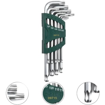 JOGO DE  CHAVES HEXAGONAIS TORX LONGA 9 PEÇAS - ST09715 SATA JOGO DE  CHAVES HEXAGONAIS TORX LONGA 9 PEÇAS - ST09715 SATA