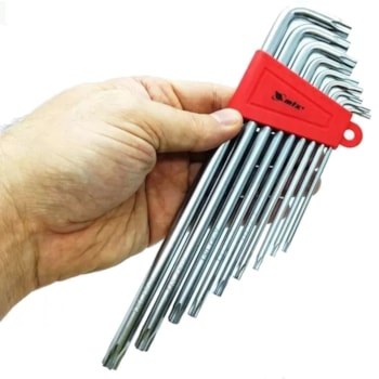 JOGO DE CHAVES HEXAGONAIS TORX LONGAS 9 PEÇAS - 123079 MTX JOGO DE CHAVES HEXAGONAIS TORX LONGAS 9 PEÇAS - 123079 MTX