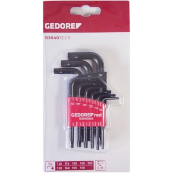 JOGO DE CHAVES L TORX HEXALOBULAR 9 PEÇAS - 3369856 GEDORE RED