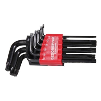 JOGO DE CHAVES L TORX HEXALOBULAR 9 PEÇAS - 3369856 GEDORE RED JOGO DE CHAVES L TORX HEXALOBULAR 9 PEÇAS - 3369856 GEDORE RED