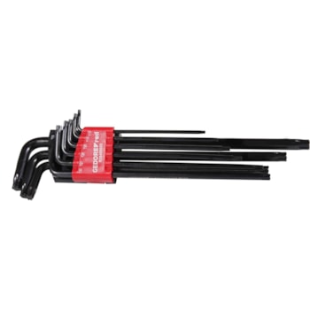 JOGO DE CHAVES TORX T10 A T50 9 PCS EM L LONGA R36455009 - GEDORE RED JOGO DE CHAVES TORX T10 A T50 9 PCS EM L LONGA R36455009 - GEDORE RED