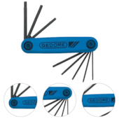 JOGO DE CHAVES TORX T9 A T40 8PC TIPO CANIVETE GTX 43TXSCL-80 - 024650 GEDORE