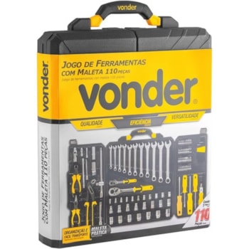 JOGO DE FERRAMENTAS 110 PEÇAS COM MALETA - 3599110105 VONDER JOGO DE FERRAMENTAS 110 PEÇAS COM MALETA - 3599110105 VONDER