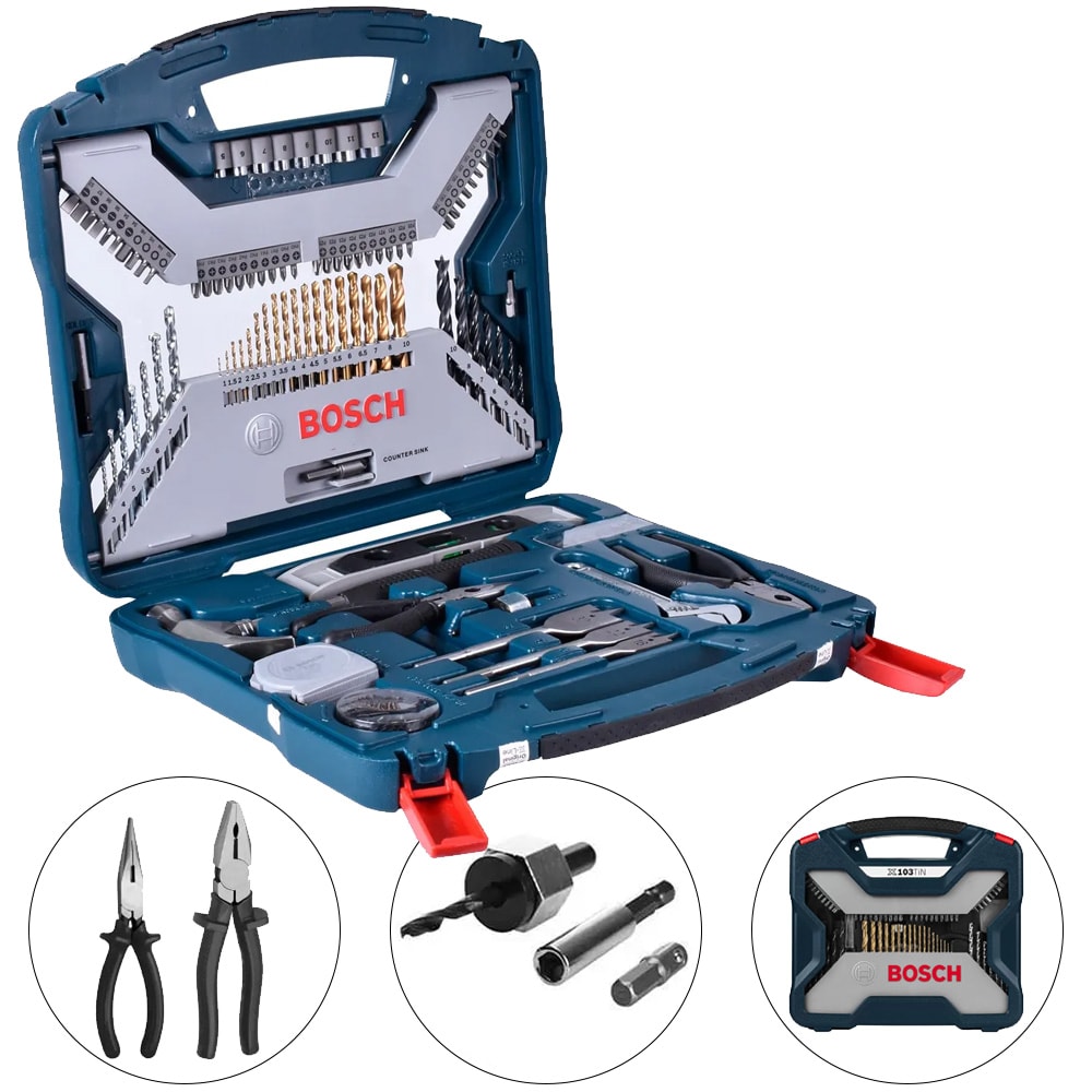 JOGO DE PONTAS E BROCAS X-LINE TITÂNIO 103 PEÇAS - 2607017395000