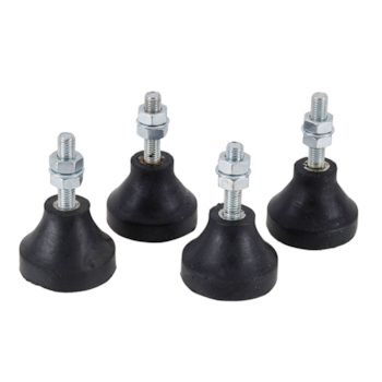 JOGO DE SAPATA MICRO 3/8" VIBRA STOP / VIBRALESS COM 4 PECAS PARA LAVADORAS E COMPRESSORES ATE 20 PES - CHIAPERINI