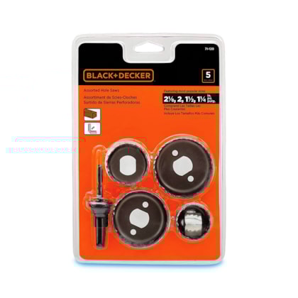 JOGO DE SERRA COPO P/ MADEIRA 5 PEÇAS - 71-120A BLACK + DECKER JOGO DE SERRA COPO P/ MADEIRA 5 PEÇAS - 71-120A BLACK + DECKER