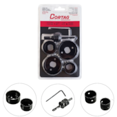 JOGO DE SERRA COPO PARA MADEIRA 1.1/4” A 2.1/8” / 32MM A 54MM COM 6 PECAS - 60234 CORTAG