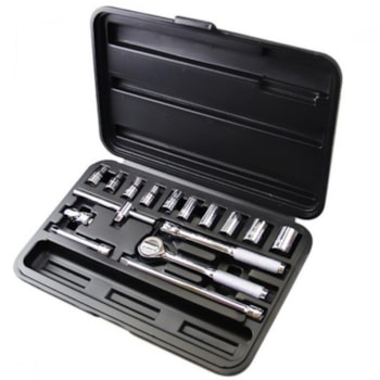 JOGO DE SOQUETE 1/4 17 PCS 4-13MM -  STANLEY 86-117 JOGO DE SOQUETE 1/4 17 PCS 4-13MM -  STANLEY 86-117