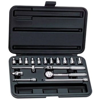 JOGO DE SOQUETE 1/4 17 PCS 4-13MM -  STANLEY 86-117 JOGO DE SOQUETE 1/4 17 PCS 4-13MM -  STANLEY 86-117