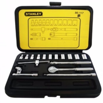 JOGO DE SOQUETE 1/4 17 PCS 4-13MM -  STANLEY 86-117