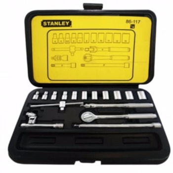 JOGO DE SOQUETE 1/4 17 PCS 4-13MM -  STANLEY 86-117 JOGO DE SOQUETE 1/4 17 PCS 4-13MM -  STANLEY 86-117