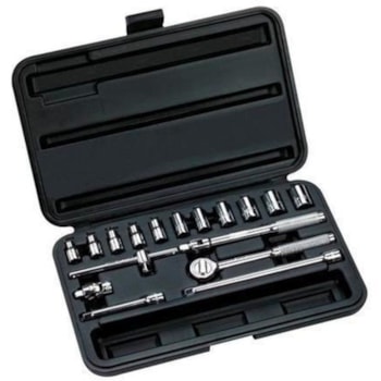 JOGO DE SOQUETE 1/4 17 PCS 4-13MM -  STANLEY 86-117 JOGO DE SOQUETE 1/4 17 PCS 4-13MM -  STANLEY 86-117