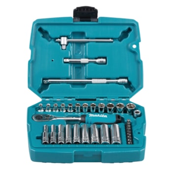 JOGO DE SOQUETE C/ CHAVE CATRACA 1/4" 34PCS - B-65567 MAKITA