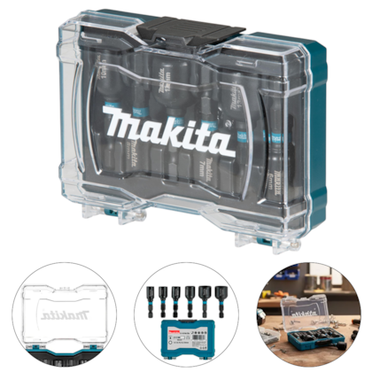 JOGO DE SOQUETE DE IMPACTO 6MM A 13MM ENCAIXE BIT DE 1/4" COM 6 PECAS - MAKITA E-15768