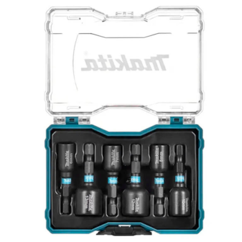 JOGO DE SOQUETE DE IMPACTO 6MM A 13MM ENCAIXE BIT DE 1/4" COM 6 PECAS - MAKITA E-15768