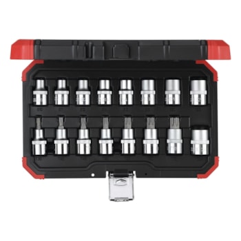 JOGO DE SOQUETE TORX 1/2" TX 16PCS - 3300009 GEDORE RED JOGO DE SOQUETE TORX 1/2" TX 16PCS - 3300009 GEDORE RED