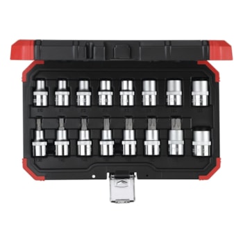 JOGO DE SOQUETE TORX 1/2" TX 16PCS - 3300009 GEDORE RED