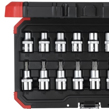 JOGO DE SOQUETE TORX 1/2" TX 16PCS - 3300009 GEDORE RED JOGO DE SOQUETE TORX 1/2" TX 16PCS - 3300009 GEDORE RED