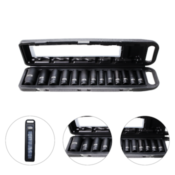 JOGO DE SOQUETES DE IMPACTO LONGO 1/2" 10MM A 27MM COM 13 PECAS - ROTTA