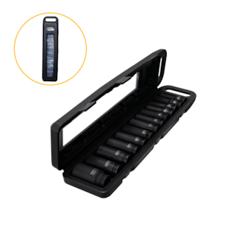 JOGO DE SOQUETES DE IMPACTO LONGO 1/2" 10MM A 27MM COM 13 PECAS - ROTTA