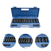 JOGO DE SOQUETES DE IMPACTO LONGO 1/2" 10MM A 27MM COM 15 PECAS - BREMEN