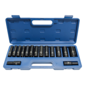 JOGO DE SOQUETES DE IMPACTO LONGO 1/2" 10MM A 27MM COM 15 PECAS - BREMEN