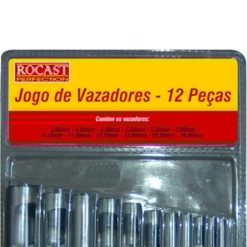 JOGO DE VAZADORES 3 A 19 MM 12 PEÇAS - 59,0016 ROCAST JOGO DE VAZADORES 3 A 19 MM 12 PEÇAS - 59,0016 ROCAST