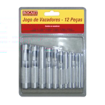 JOGO DE VAZADORES 3 A 19 MM 12 PEÇAS - 59,0016 ROCAST JOGO DE VAZADORES 3 A 19 MM 12 PEÇAS - 59,0016 ROCAST