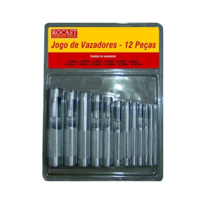 JOGO DE VAZADORES 3 A 19 MM 12 PEÇAS - 59,0016 ROCAST JOGO DE VAZADORES 3 A 19 MM 12 PEÇAS - 59,0016 ROCAST