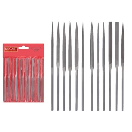 JOGO LIMA AGULHA 12 PEÇAS 140 MM - ROCAST 39,0070 JOGO LIMA AGULHA 12 PEÇAS 140 MM - ROCAST 39,0070