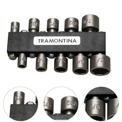 JOGO PONTEIRAS TIPO SOQUETE SEXTAVADO 10 PCS - 43615110 TRAMONTINA JOGO PONTEIRAS TIPO SOQUETE SEXTAVADO 10 PCS - 43615110 TRAMONTINA