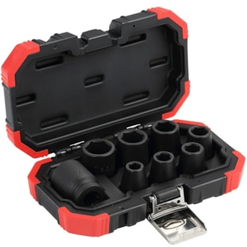 JOGO SOQUETE DE IMPACTO SET 1/2" 10-24MM 8PÇS R63003008 - 3300575 GEDORE RED