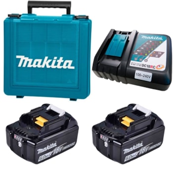 KIT 2 BAT BL1860B + CARREG DC18SD + MALETA - KITMAK1860B MAKITA KIT 2 BAT BL1860B + CARREG DC18SD + MALETA - KITMAK1860B MAKITA