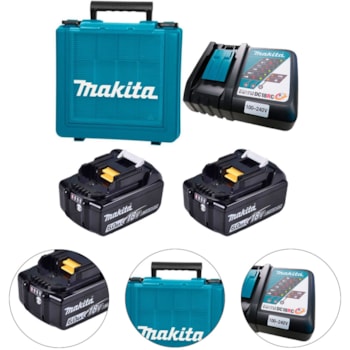 KIT 2 BAT BL1860B + CARREG DC18SD + MALETA - KITMAK1860B MAKITA KIT 2 BAT BL1860B + CARREG DC18SD + MALETA - KITMAK1860B MAKITA