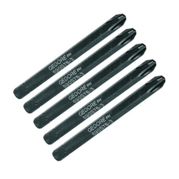 KIT BITS DE FENDA 5 PCS PH1-76MM GEDORE 025616 KIT BITS DE FENDA 5 PCS PH1-76MM GEDORE 025616