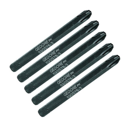 KIT BITS DE FENDA 5 PCS PH1-76MM GEDORE 025616 KIT BITS DE FENDA 5 PCS PH1-76MM GEDORE 025616