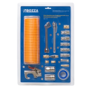 KIT BORRACHEIRO EM BLISTER COM 20 PEÇAS E MANGUEIRA PARA AR - 12.420.0042 BOZZA KIT BORRACHEIRO EM BLISTER COM 20 PEÇAS E MANGUEIRA PARA AR - 12.420.0042 BOZZA