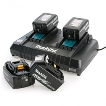 KIT CARREGADOR DC18RD + 4 BATERIAS BL1850B 220v - MAKITA KIT CARREGADOR DC18RD + 4 BATERIAS BL1850B 220v - MAKITA