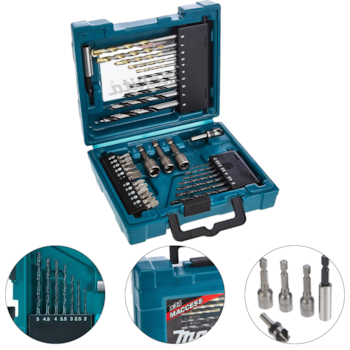 KIT DE ACESSÓRIOS COM 34 PEÇAS - D-36980 MAKITA KIT DE ACESSÓRIOS COM 34 PEÇAS - D-36980 MAKITA