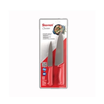 KIT DE COZINHA C/ 2 FACAS C/ CABO VERMELHO - BKK-2R STARRETT KIT DE COZINHA C/ 2 FACAS C/ CABO VERMELHO - BKK-2R STARRETT