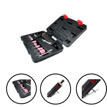 KIT MINI RETÍFICA PNEUMÁTICA 1/4" C/ ACESSÓRIOS M7 - QA-0215B KING TONY KIT MINI RETÍFICA PNEUMÁTICA 1/4" C/ ACESSÓRIOS M7 - QA-0215B KING TONY